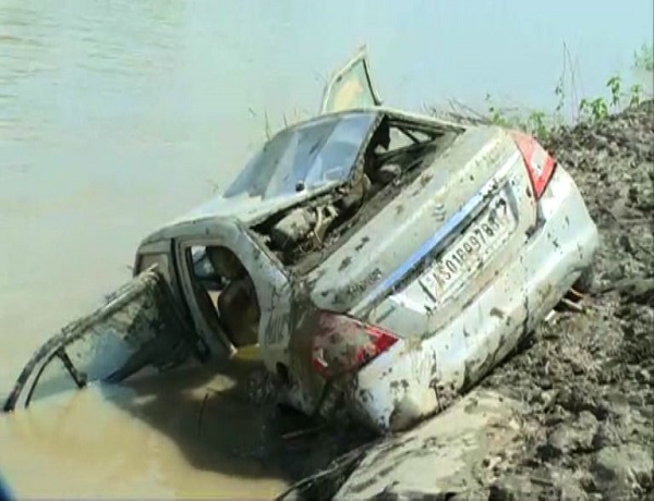 Finally, car that plunged into Dikhow pulled out