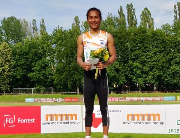 Hima Das won her fifth Gold, this time in the 400 metres dash, this month.