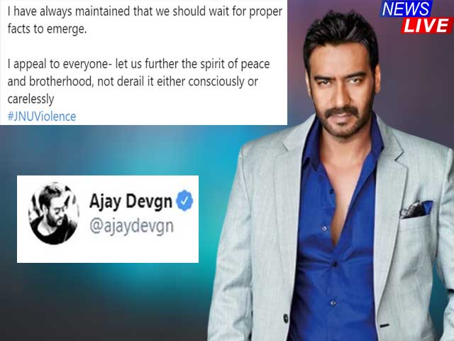 Ajay Devgn appeals for peace and brotherhood on Twitter