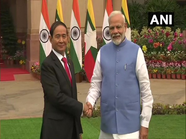 Myanmar President U Win Myint meets PM Modi
