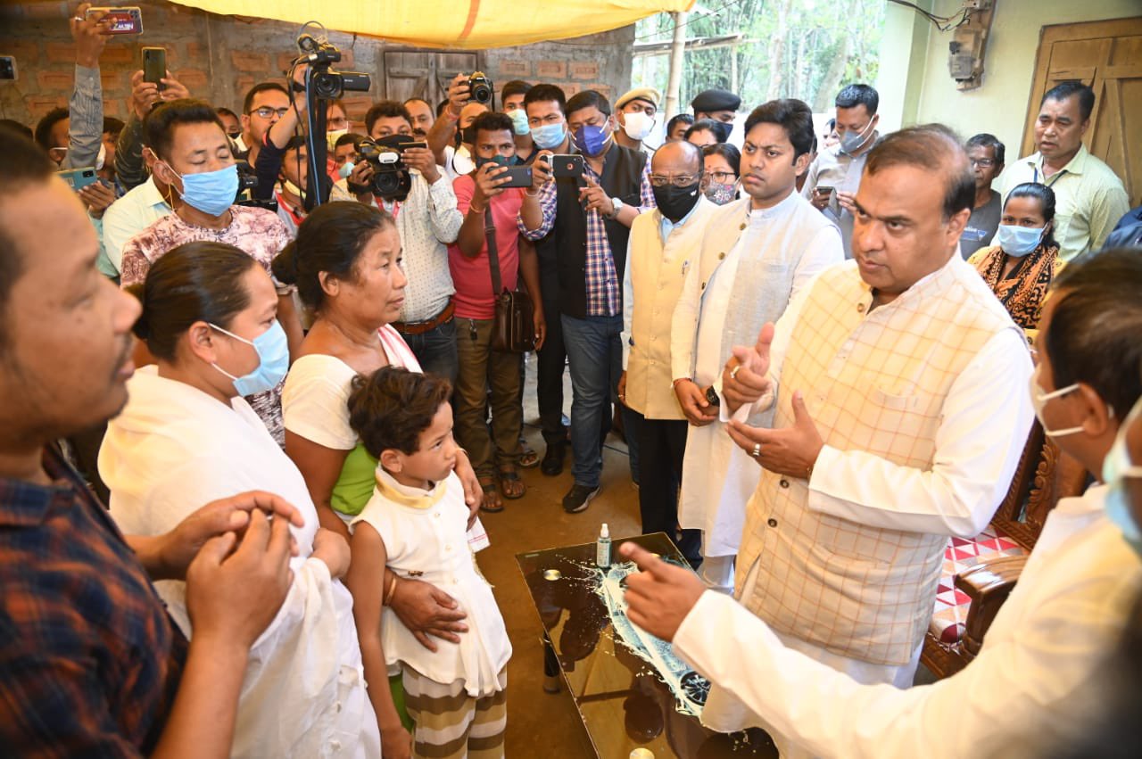 Himanta Biswa Sarma visits martyred CRPF jawan’s family at Dudhnoi