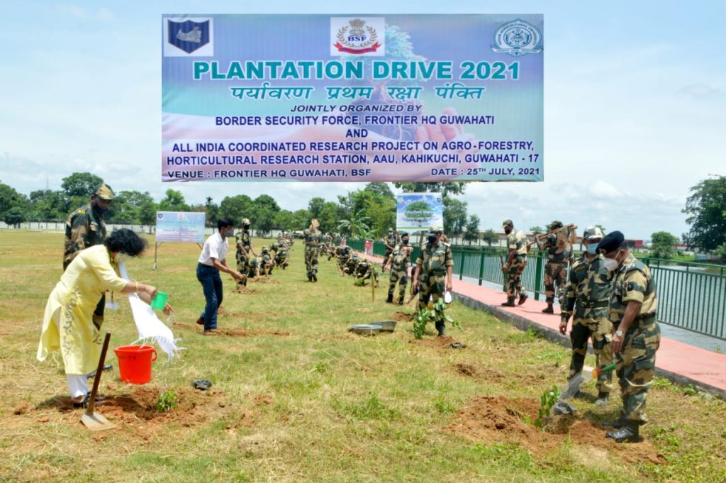 BSF GUWAHATI FRONTIER CARRIES OUT PLANTATION DRIVE IN GUWAHATI » News