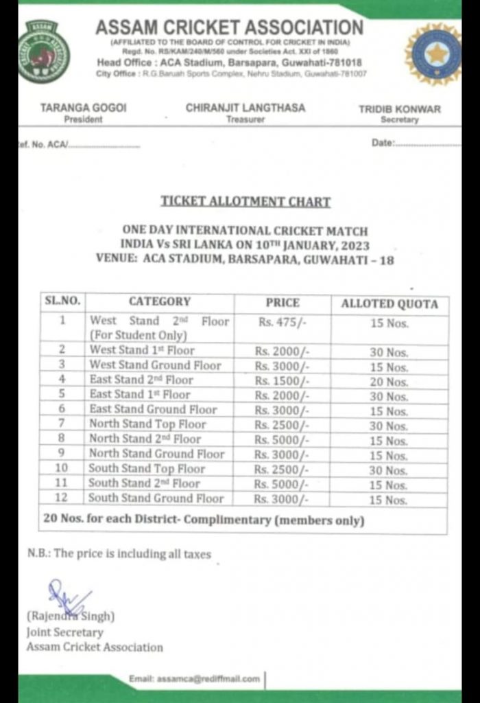 IND vs SL ODI Guwahati Ticket Price List out: Details here - News Live