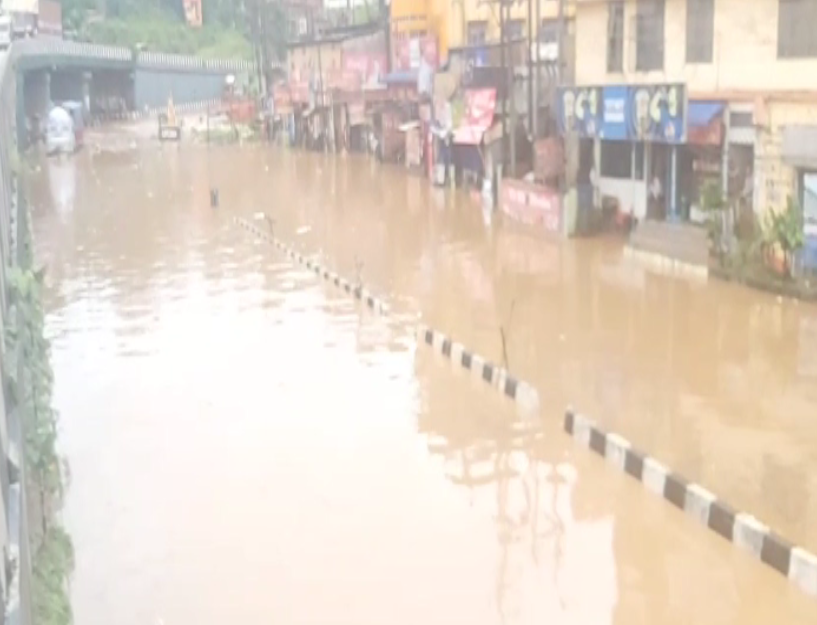 Waterlogging at Jorabat on the outskirts of Guwahati