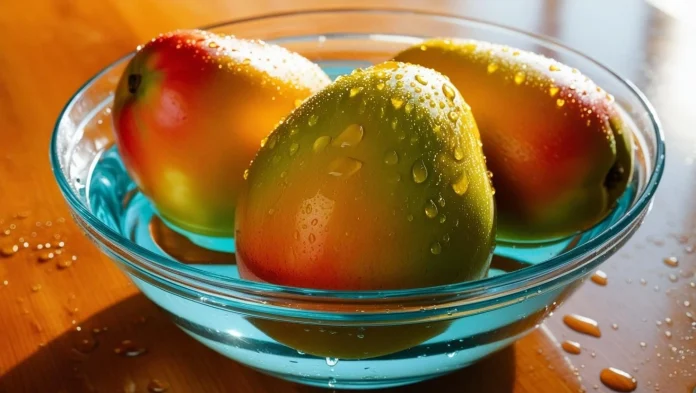 Soaking mangoes in water before eating is a traditional practice with several health benefits. (AI Generated Image)
