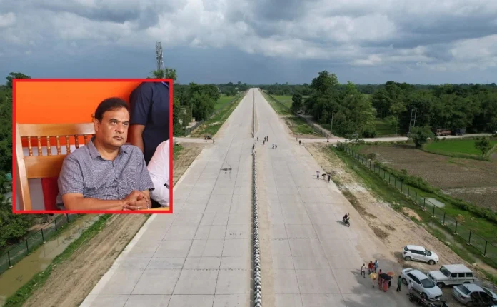 Assam CM Dr Himanta Biswa Sarma inspected the portion of the national highway in Moran which is being prepared for emergency landing of fighter jets and civilian aircrafts.