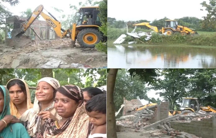 Eviction drive at Nalbari in Assam