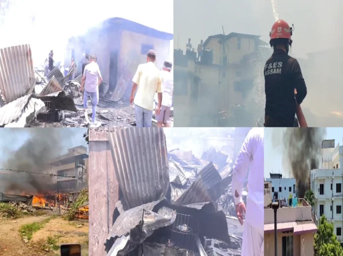 More than 30 houses were gutted in the fire that broke out at Gandhi Basti Tiniali in Guwahati on Thursday morning