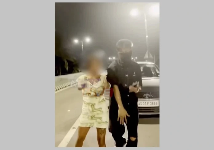 The 24-year-old woman along with her three male companions were held for dancing on the Shraddhanjali flyover in Guwahati