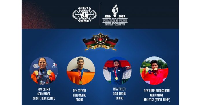 Assam Rifles Athletes Shine with 12 Gold Medals at World Police and Fire Games 2025 in USA